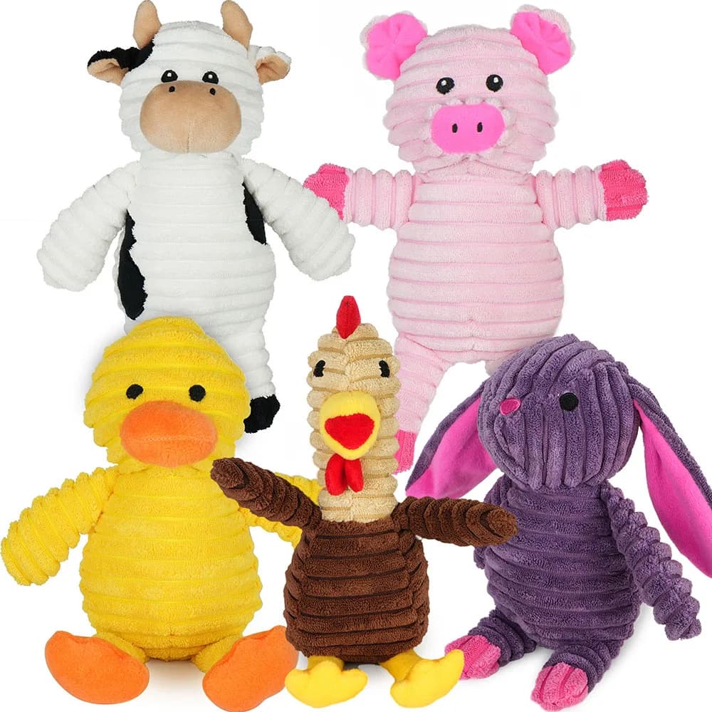 Squeaky Plush Five-Pack
