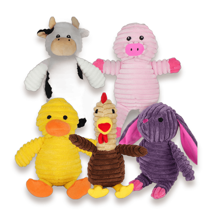 Squeaky Plush Five-Pack